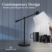 Sarantino Adjustable Metal Table Lamp In Black thumbnail