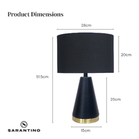 Sarantino Metal Table Lamp in Black and Gold thumbnail