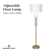 Sarantino Brushed Gold Height-Adjustable Metal Floor Lamp thumbnail