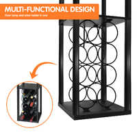 Sarantino Metal Etagere Floor Lamp with Wine Holder Shelf thumbnail