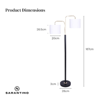 Sarantino Black/Brass Finish Reading Light  Electric Table Lamp thumbnail