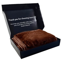 Laura Hill Faux Mink Blanket 800GSM Heavy Double-Sided - Chocolate thumbnail