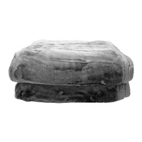 Laura Hill Double-sided Large 220 X 240cm Faux Mink Throw Rug Blanket 800-gsm Heavy - Silver thumbnail