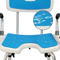 Orthonica Height Adjustable Aluminium Shower Chair With Adjustable Armrests thumbnail