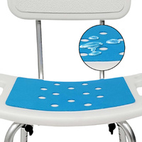 Orthonica Height Adjustable Aluminium Shower Chair With Shower Head Holder thumbnail
