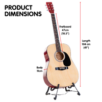 Karrera 41in Acoustic Wooden Guitar String Music Instrument thumbnail