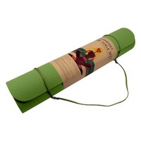 Powertrain Eco-friendly Dual Layer 6mm Yoga Mat | Olive | Non-slip Surface And Carry Strap For Ultimate Comfort And Portability thumbnail
