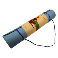 Powertrain Eco-friendly Dual Layer 6mm Yoga Mat | Sky Blue | Non-slip Surface And Carry Strap For Ultimate Comfort And Portability thumbnail