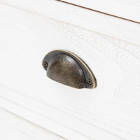 Bedside Table 2 Drawer Vintage Side Table Storage Cabinet Bedroom LYDIA WHITE thumbnail