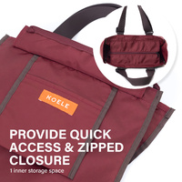 Shopper Bag Tote Bag Foldable Travel Laptop Grocery Nylon KO-SHOULDER WINE thumbnail