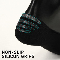 6X Rexy Cushion No Show Ankle Socks Large Non-Slip Breathable BLACK thumbnail