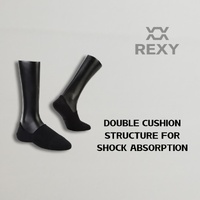 3X Rexy Cushion No Show Ankle Socks Small Non-Slip Breathable BLACK thumbnail