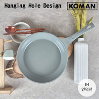 KOMAN Shinewon Vinch IH Frypan Frying Pan 28cm Non-stick Induction Ceramic + Glass Lid GREY thumbnail