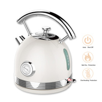 PHILEX Electric Kettle Water Boiler Stainless Steel Retro 1.7L IVORY thumbnail