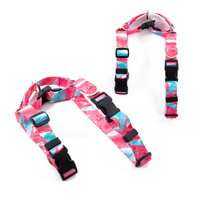 Dog Double-Lined Straps Harness Adjustable M MARBLE PINK thumbnail