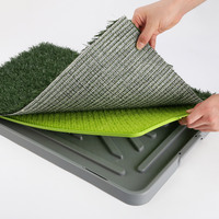 Pet Dog Potty Tray Training Toilet + 1 Grass Mat 69cm x 43cm thumbnail