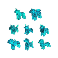 40X Geometric Translucent Dog Toy Capsules 50mm Collectible Gacha in Display Box thumbnail