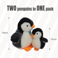 2X Plush Penguin Keychain Or Doll With Sound Activation BLACK thumbnail