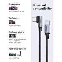 UGREEN 80714 USB-C 2.0 to Angle USB-C Cable Black 3M thumbnail