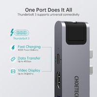 CHOETECH HUB-M24 7-in-2 MacBook Pro/Air USB Adapter USB-C Hub thumbnail