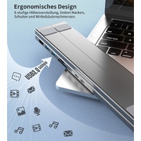CHOETECH HUB-M48 7-in-1 Hub + Foldable Laptop stand USB-C to HDMI 4K/USB-A/TF&SD/USB-C with PD Charging thumbnail