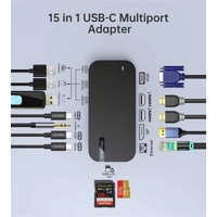 CHOETECH HUB-M52 15-in-1 Laptop USB-C Docking Station thumbnail