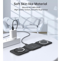 CHOETECH T588-F-BK 3-in-1 Foldable Fast Wireless Charger for Phone/Watch/Earphone thumbnail