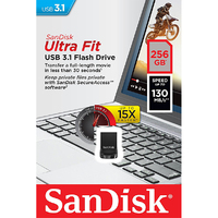 SANDISK 256GB CZ430 ULTRA FIT USB 3.1 (SDCZ430-256G) thumbnail