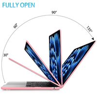 15 inch Air 2023 MacBook Air Matte Case  A2941 M2 Chip Hard Shell Case Keyboard Cover Pink thumbnail