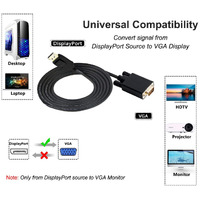 1.8M Display Port DP Male To VGA/M Cable Converter Connector Adaptor thumbnail