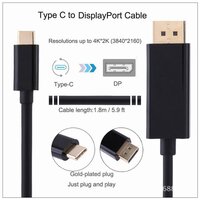 1.8M Type C USB-C Thunderbolt 3 to Display port DP Cable Male to Male Converter thumbnail