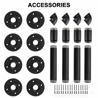 4PCS Pipe Floating Shelf Bracket Industrial Pipe Shelf Bracket Mounting Bracket Storage Racks Decor thumbnail