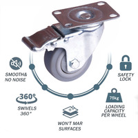 4x 3 inch Heavy Duty Swivel Brake Locking Caster Castor Wheels Casters 2x swivel 2x fixed for Cart Furniture Workbench thumbnail