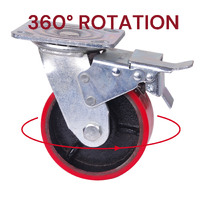 5 inch Industrial 500KG Caster Wheels Swivel with Brake Locking Casters Castor Wheels Cart Furniture Workbench thumbnail