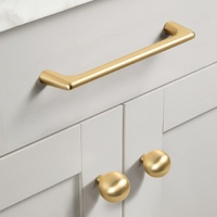 Gold Zinc Kitchen Cabinet Handles Drawer Bar Handle Pull 128mm thumbnail