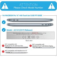 MacBook Pro 16 inch 2020 Release A2141 Matte Shell Case Keyboard Cover Touch Bar Clear thumbnail