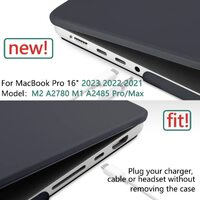 Suitable for  MacBook Pro 16 inch Case 2023 2022 2021 M2 A2780 A2485 M1 Pro/Max Hard Shell Case Keyboard Cover Black thumbnail