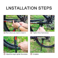 Adjustable Bike Kickstand Kickstand Rear Bicycle Stand for Bike 22"-28" Black thumbnail