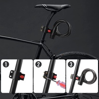 1.2m 2 Keys Bicycle Lock Bike Cable Locks Motorcycle Lock  Mounting Bracket Scooter Lock thumbnail