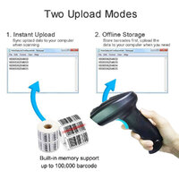 Wireless Barcode QR Bar Code Screen Scanner Data 1D 2D Reader USB Cable Mobile Payment Store thumbnail