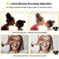 1080p HD Webcam USB Desktop Computer Laptop Camera Video Calling Built-in Mic thumbnail