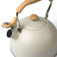 2.5 Liter Tea Whistling Kettle Stainless Steel Modern Whistling Tea Pot for Stovetop Cream thumbnail