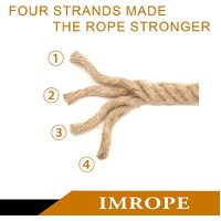 1m Sisal 20mm Rope Natural Twine Cord Thick Jute Hemp Manila  Crafting Home Decor thumbnail