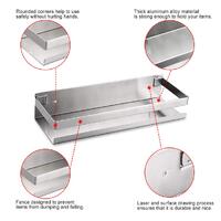 Brushed Bathroom Shower Shelf Kitchen Rack Storage Shelves Shampoo Holder Organizer thumbnail