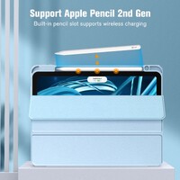 iPad 10th Case 10.9 Inch 2022 with Pencil Holder, Smart iPad Clear Case with Soft TPU Auto Wake Sleep Sky Blue thumbnail