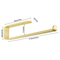 Gold Kitchen Bathroom Paper Holder Towel Holder Self Adhesive or Screw Mount 31cm thumbnail