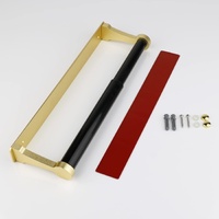 Kitchen Paper Holder Under Cabinet Screw Wall Mount Adhesive Paper Towel Holder Rectangle Gold thumbnail