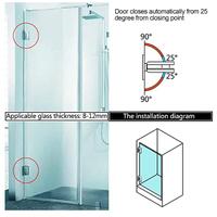 90 Degree Glass Door Cupboard Showcase Cabinet Clamp Glass Shower Doors Hinge 304 Steel thumbnail