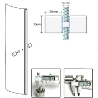 Shower Glass Door Knob Bathroom Back-to-Back Handle Pull 304 Brushed thumbnail