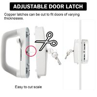 Sliding Patio Door Handle Set Mortise Lock Suitable for Sliding Glass Patio Door Keyed White thumbnail